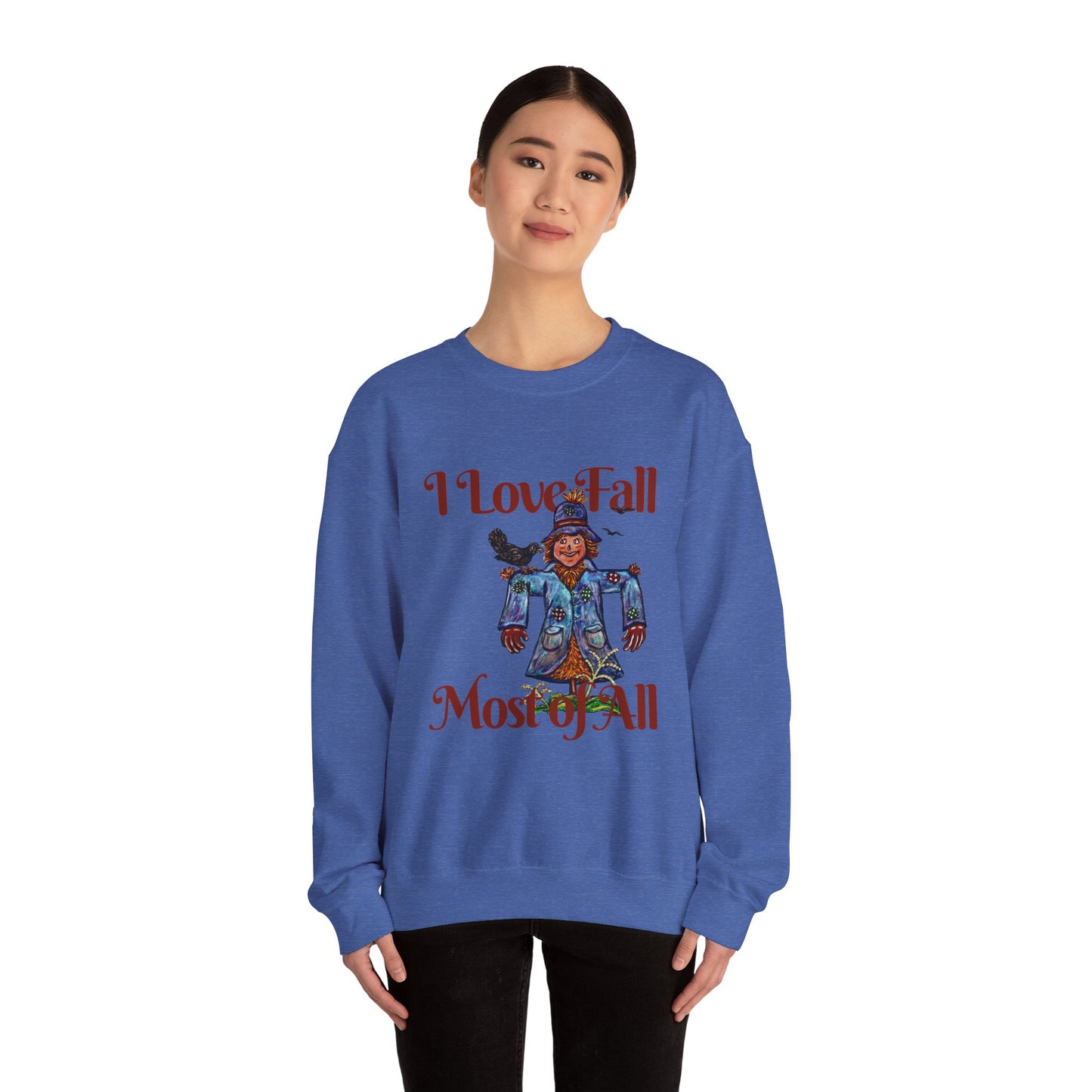 I Love Fall Most of All Unisex Heavy Blend™ Crewneck Sweatshirt