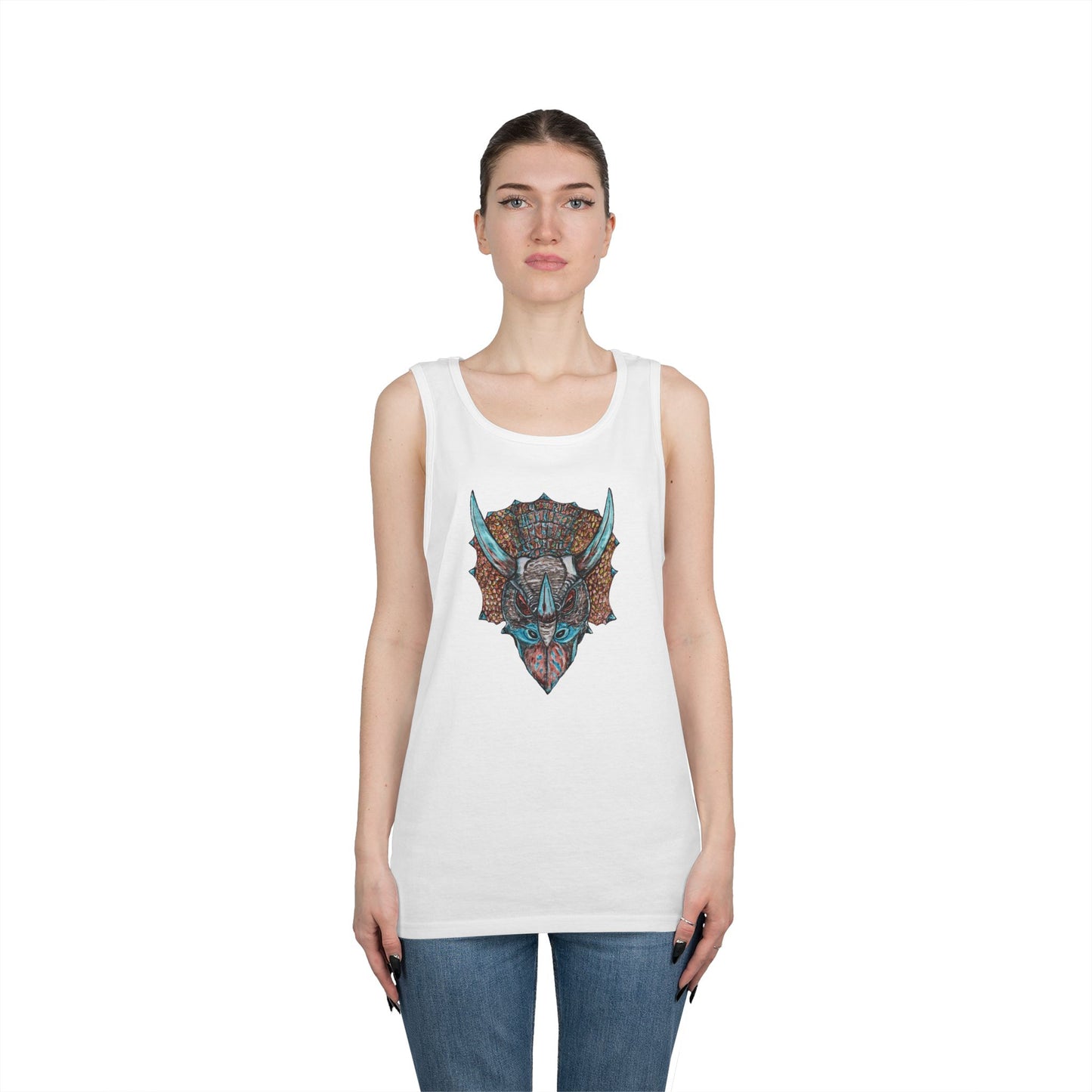 Triceratops Unisex Heavy Cotton Tank Top