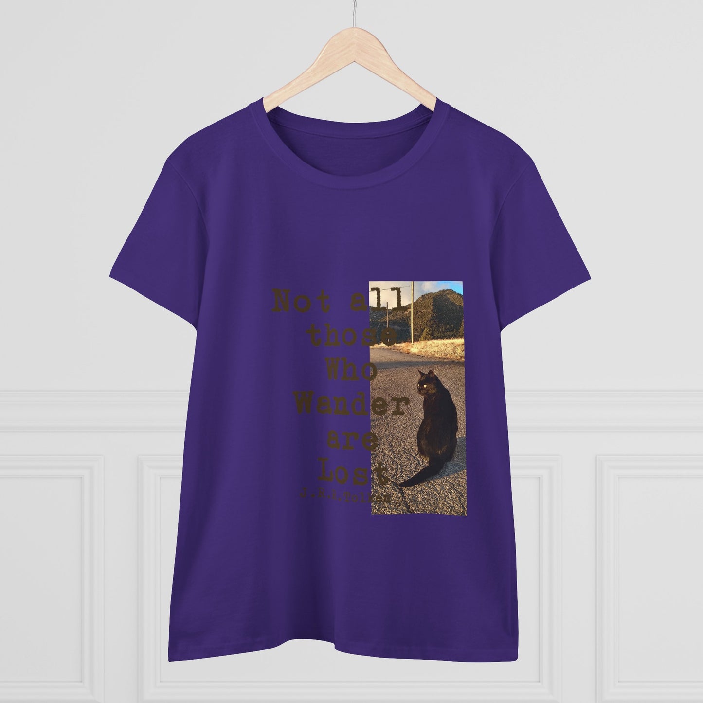 Wandering Kitty Women's Midweight Cotton Tee