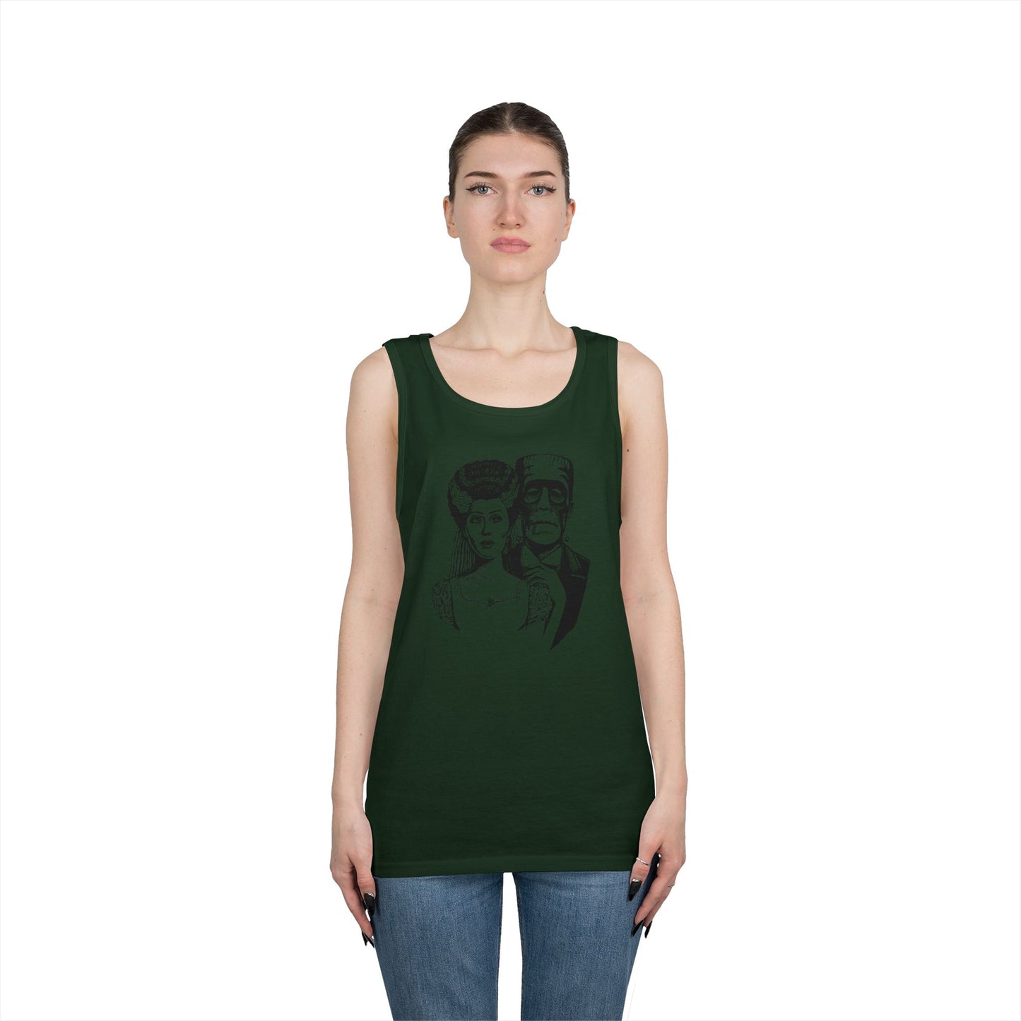 Frankenstein and Bride Unisex Heavy Cotton Tank Top