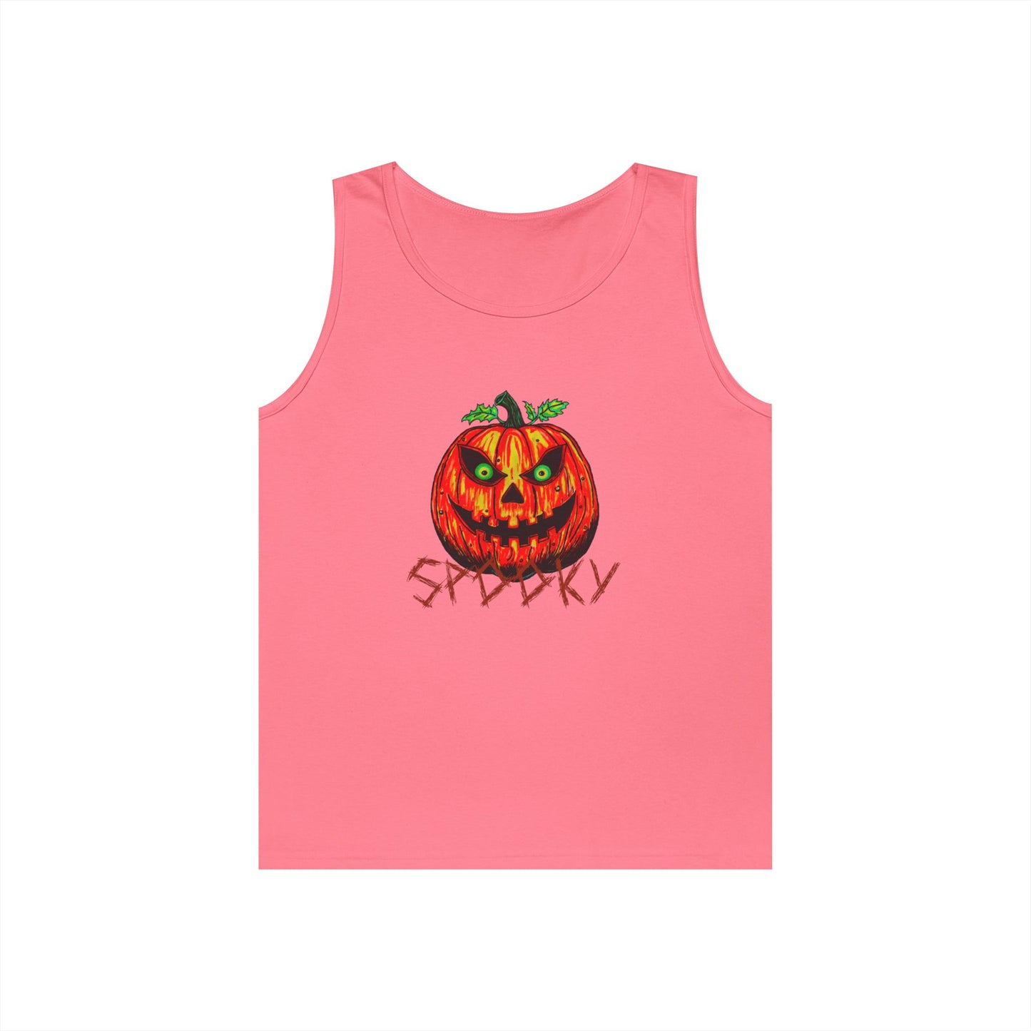 Spooky Jack-o-Lantern Unisex Heavy Cotton Tank Top