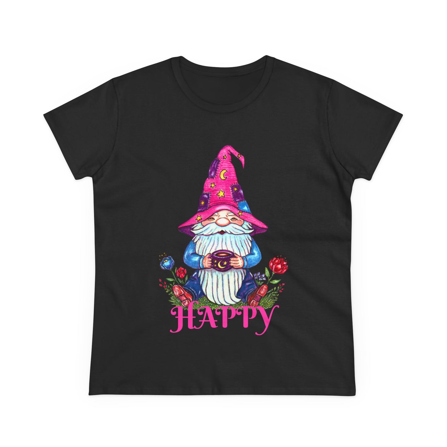 Happy Gnome Women's Midweight Cotton Tee