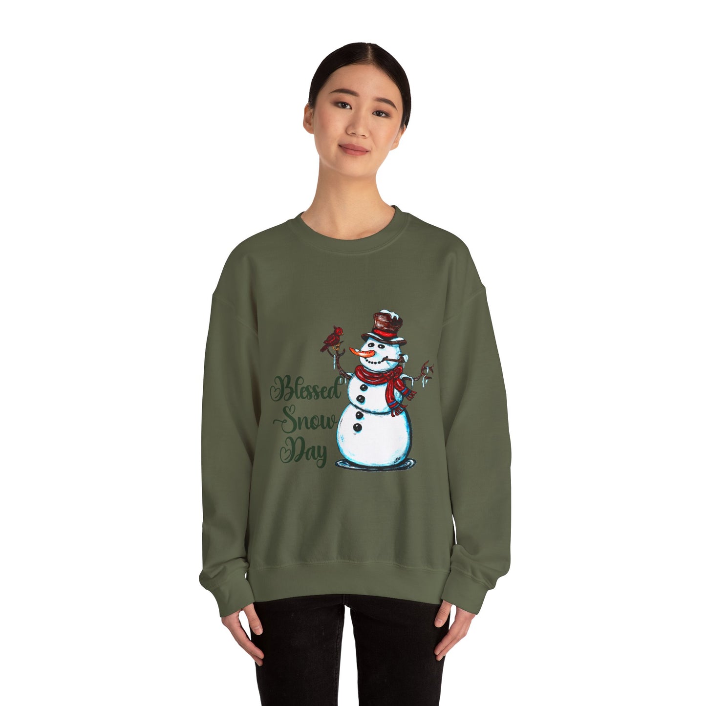 Blessed Snow Day Unisex Heavy Blend™ Crewneck Sweatshirt