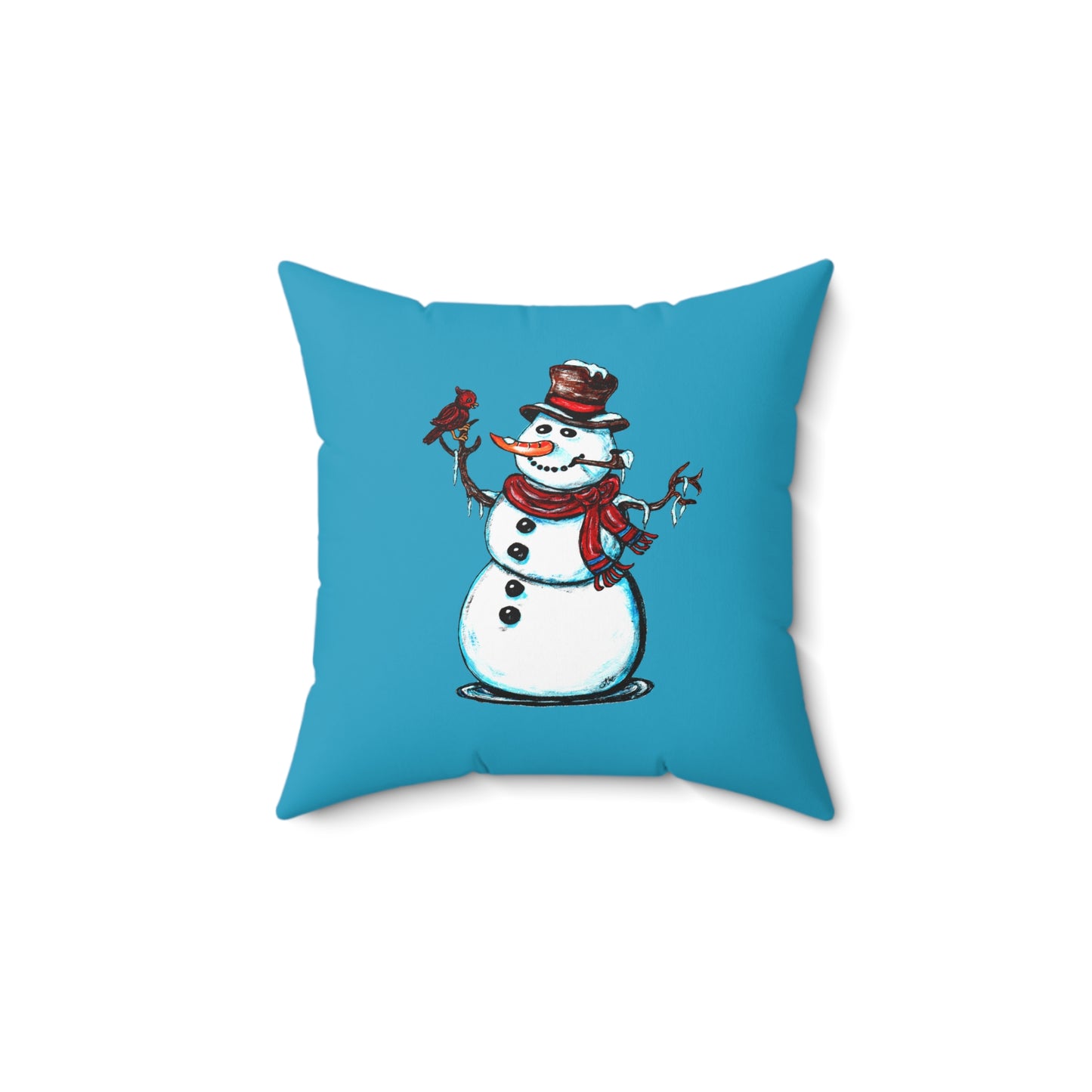 Blessed Snow Day Spun Polyester Square Pillow