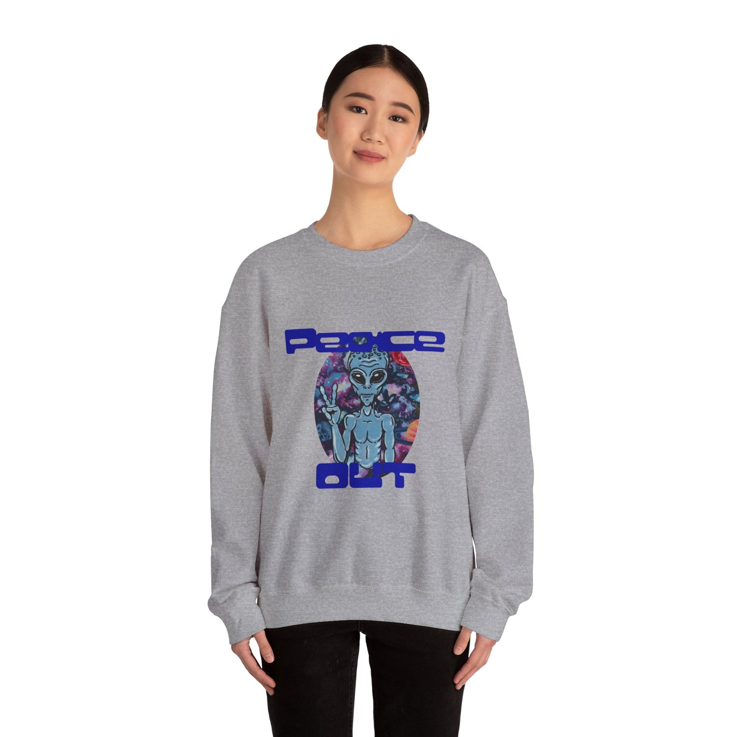 Peace Out Unisex Heavy Blend™ Crewneck Sweatshirt