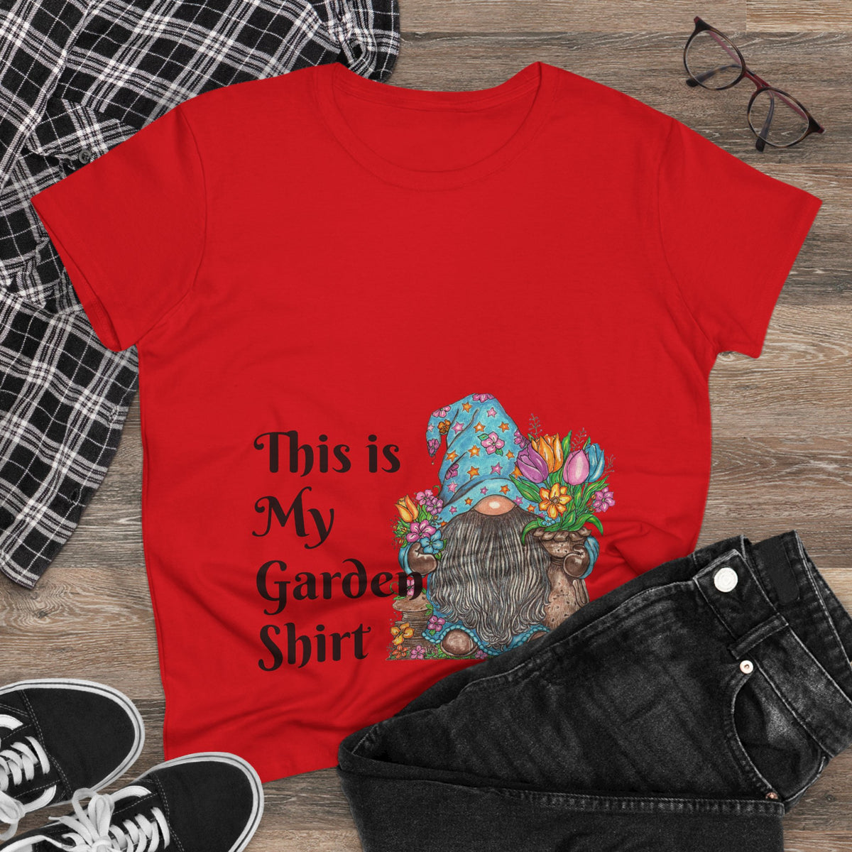Gardening Gnome Women's Midweight Cotton Tee