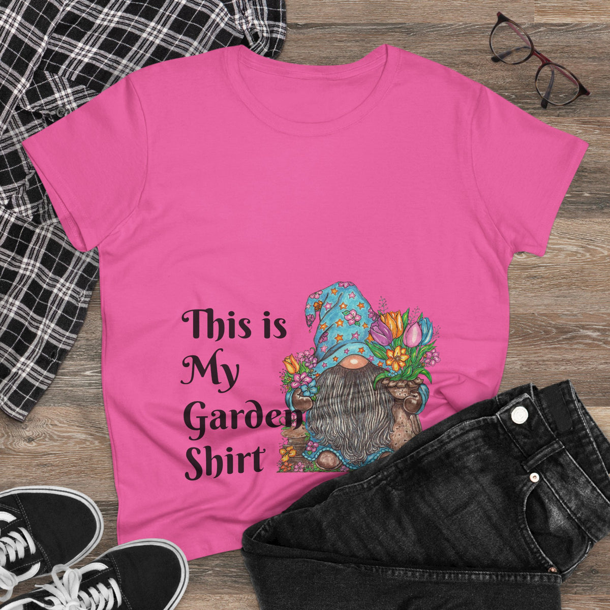 Gardening Gnome Women's Midweight Cotton Tee