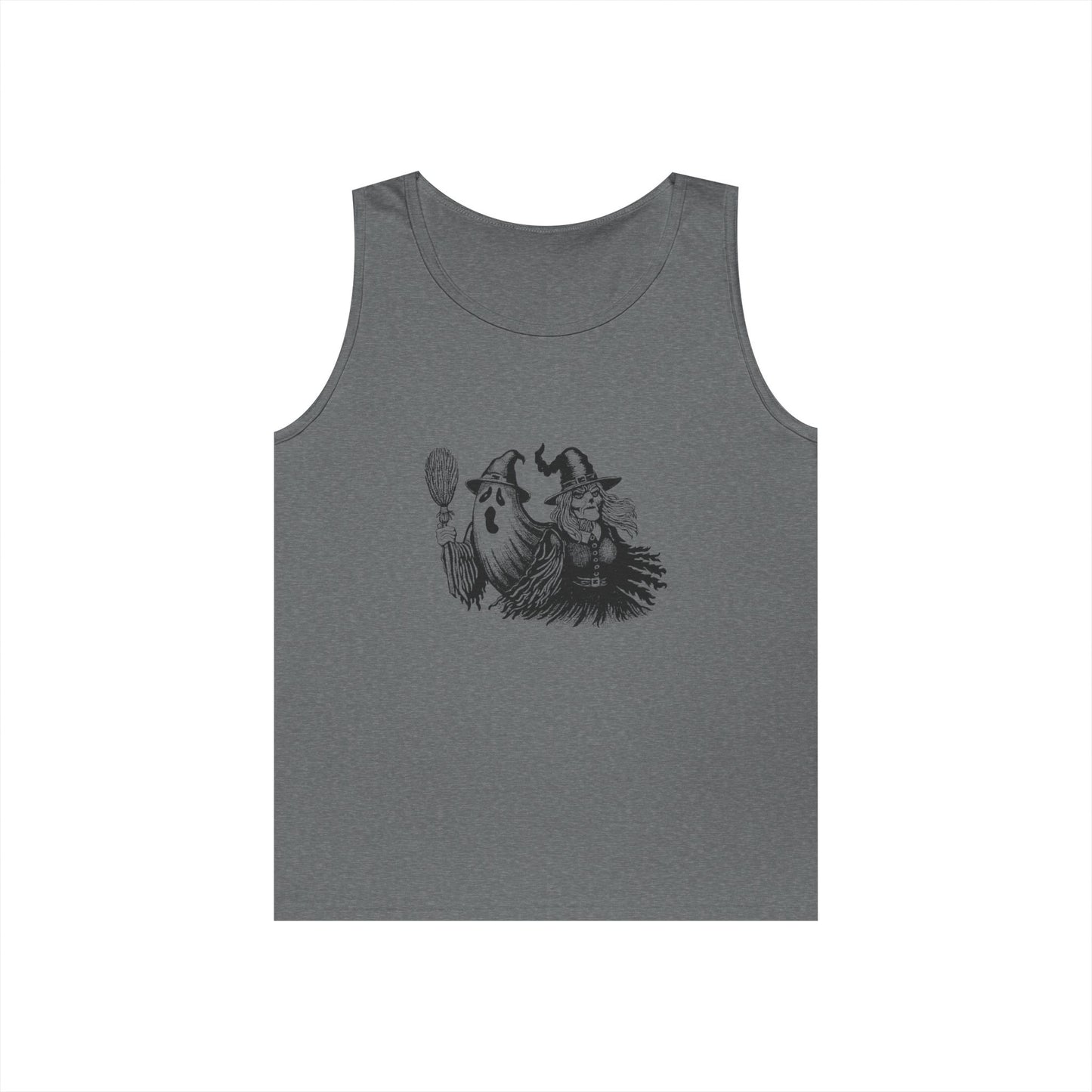 Witch and Ghost Unisex Heavy Cotton Tank Top