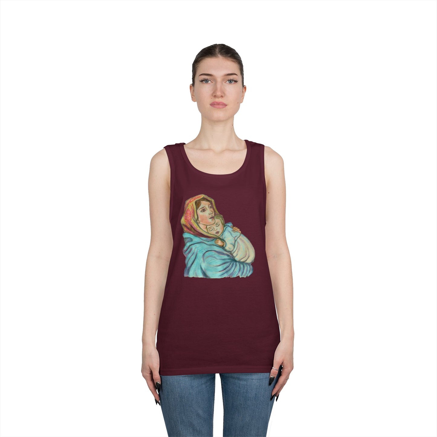 Mother and Child Unisex Heavy Cotton Tank Top