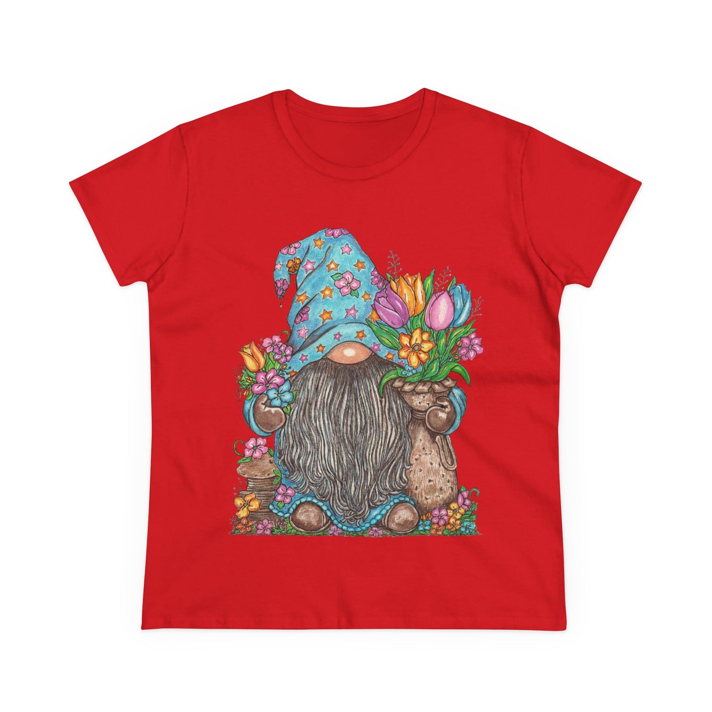 Gardening Gnome Women's Midweight Cotton Tee