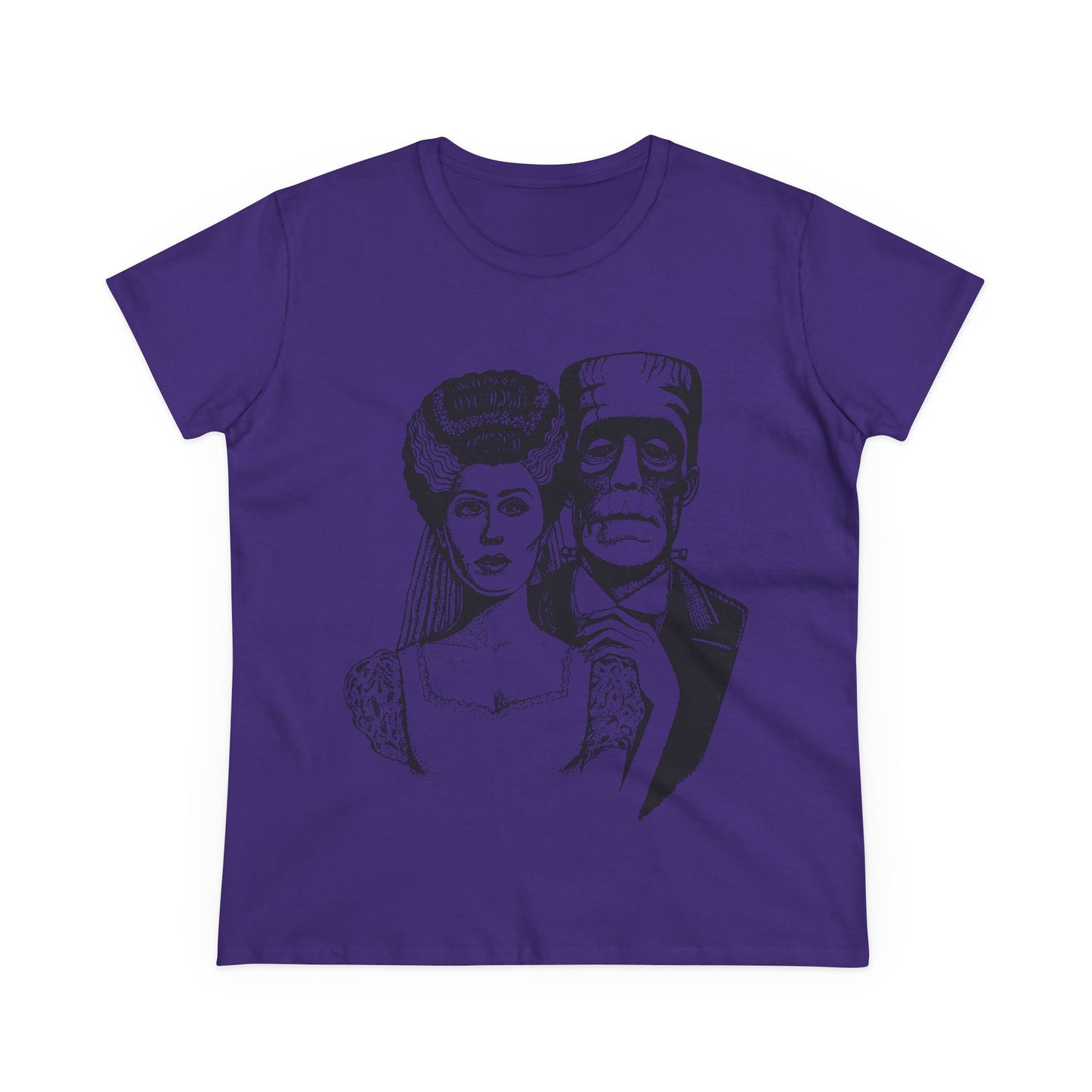 Frankenstein and Bride Women's Midweight Cotton Tee
