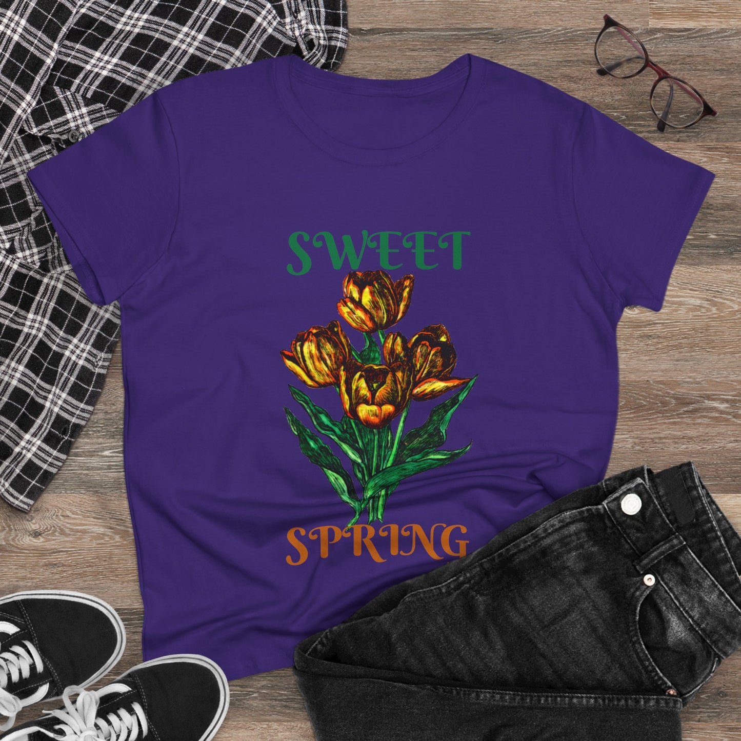 Sweet Spring Women's Midweight Cotton Tee