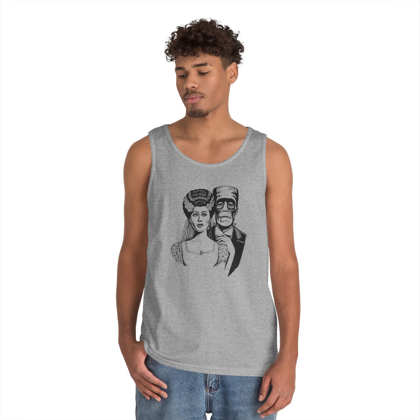 Frankenstein and Bride Unisex Heavy Cotton Tank Top
