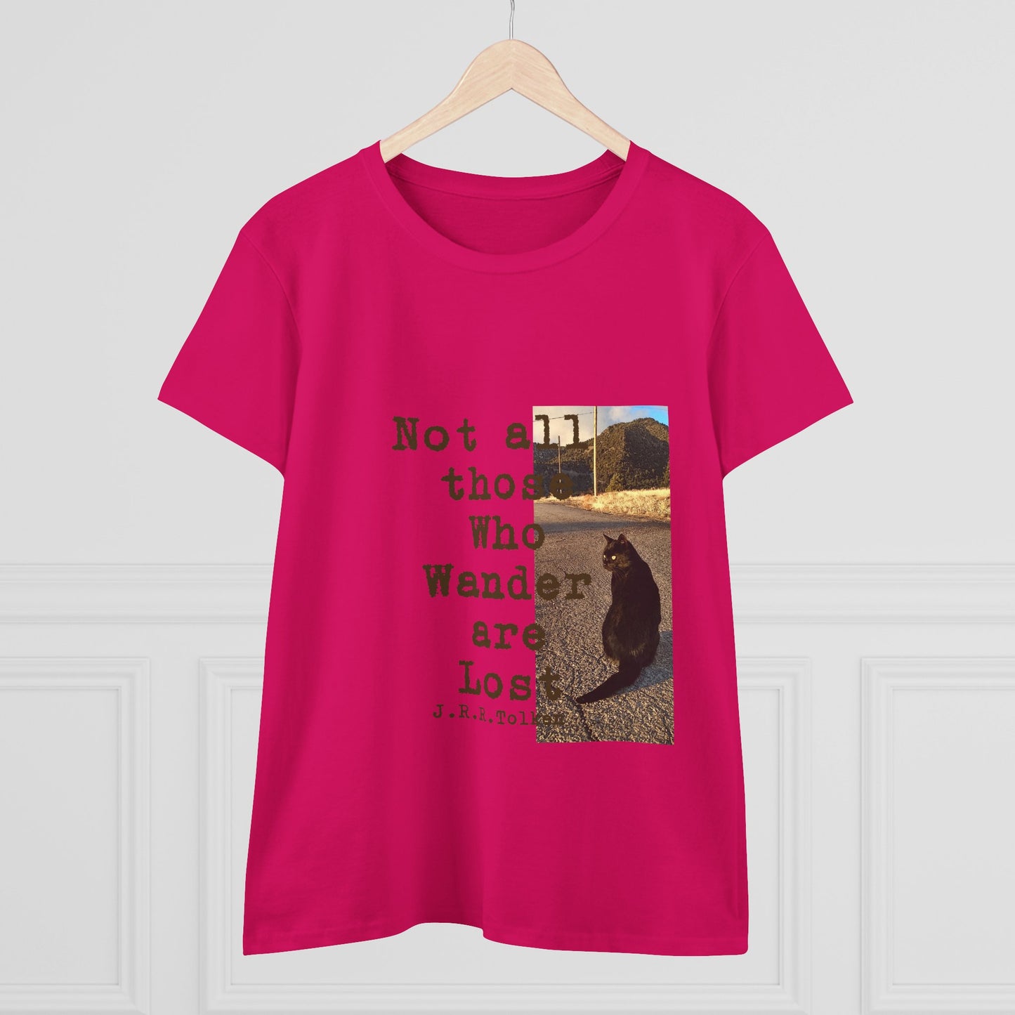 Wandering Kitty Women's Midweight Cotton Tee