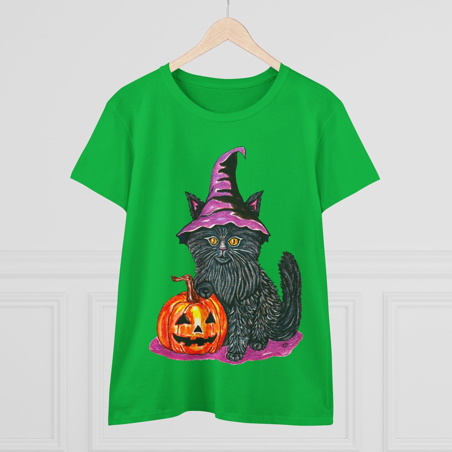 Halloween Kitty Women's Midweight Cotton Tee