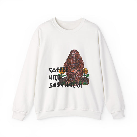 Coffee With Sasquatch Unisex Heavy Blend™ Crewneck Sweatshirt