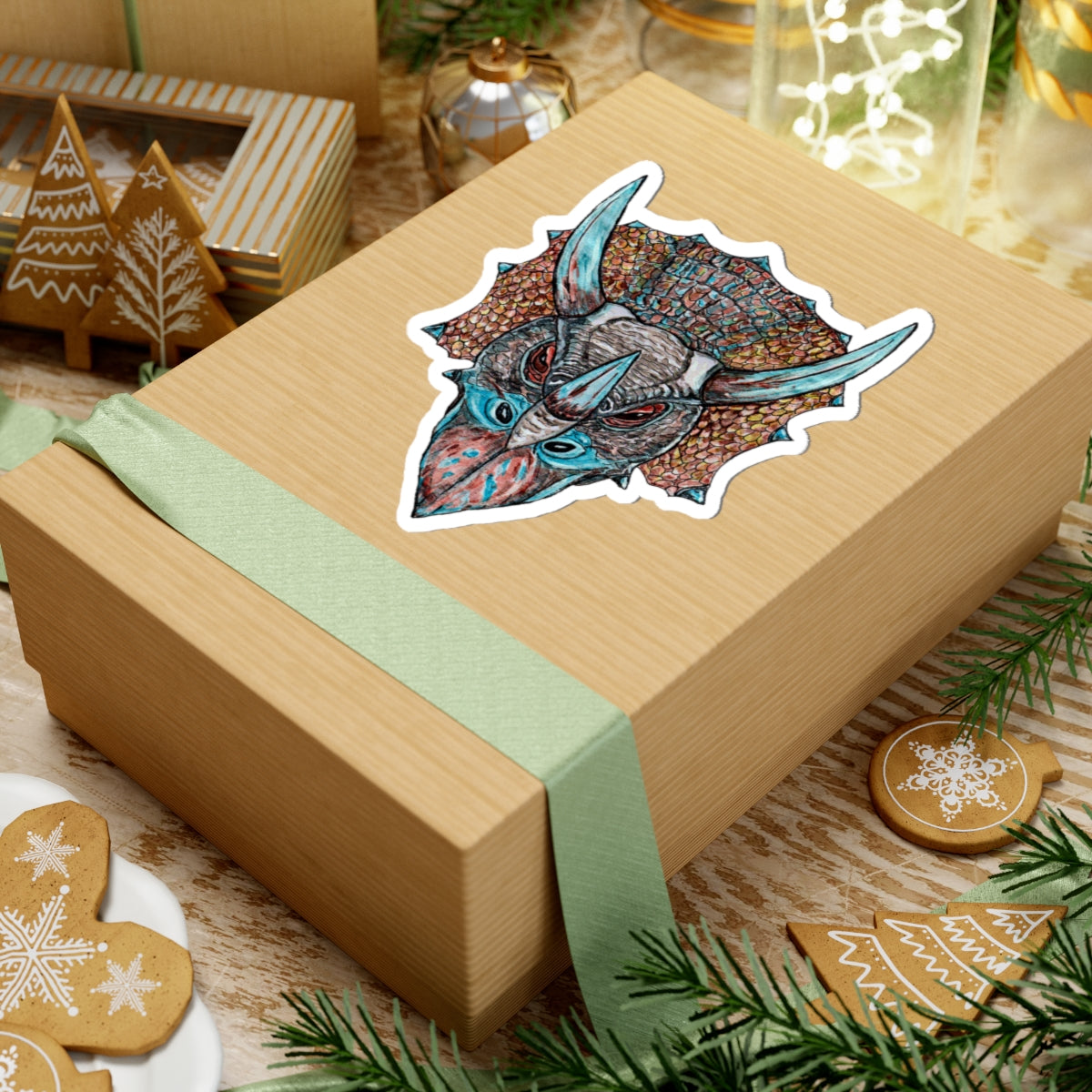 Triceratops Kiss-Cut Stickers