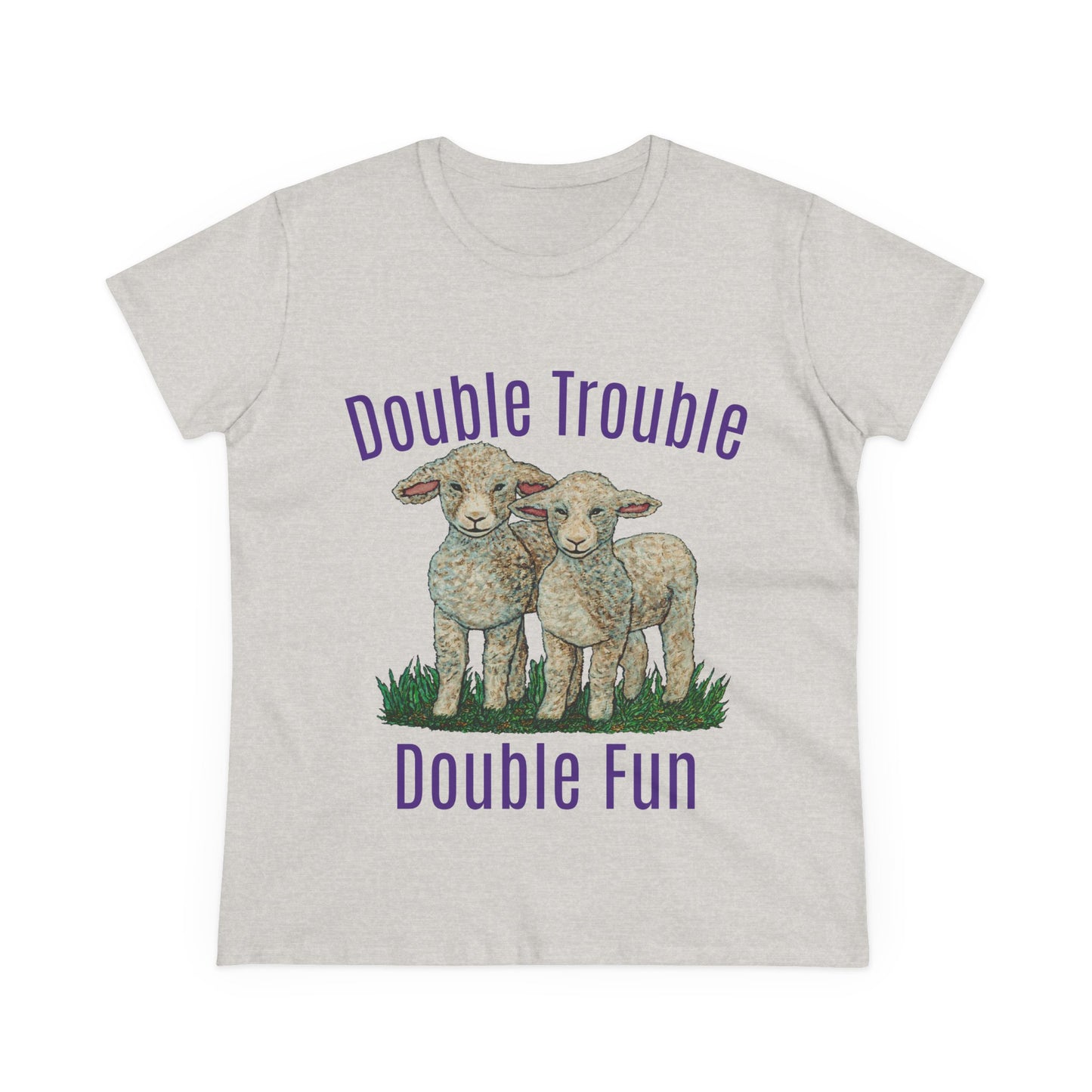 Double Trouble Double Fun Women's Midweight Cotton Tee