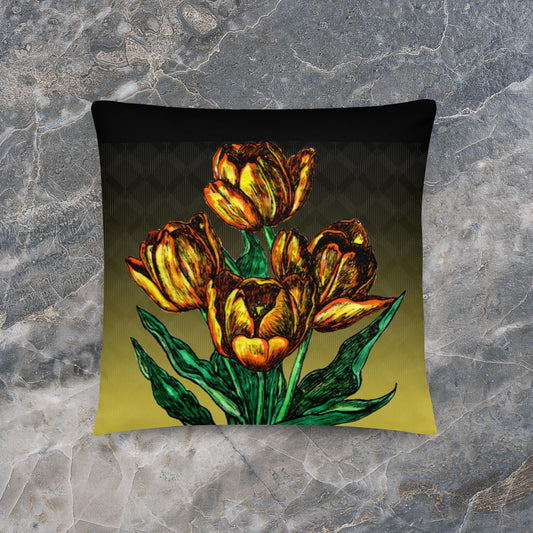 Yellow Tulips Basic Pillow