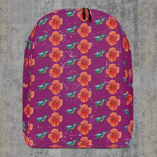 Humming Bird and Hibiscus Minimalist Backpack