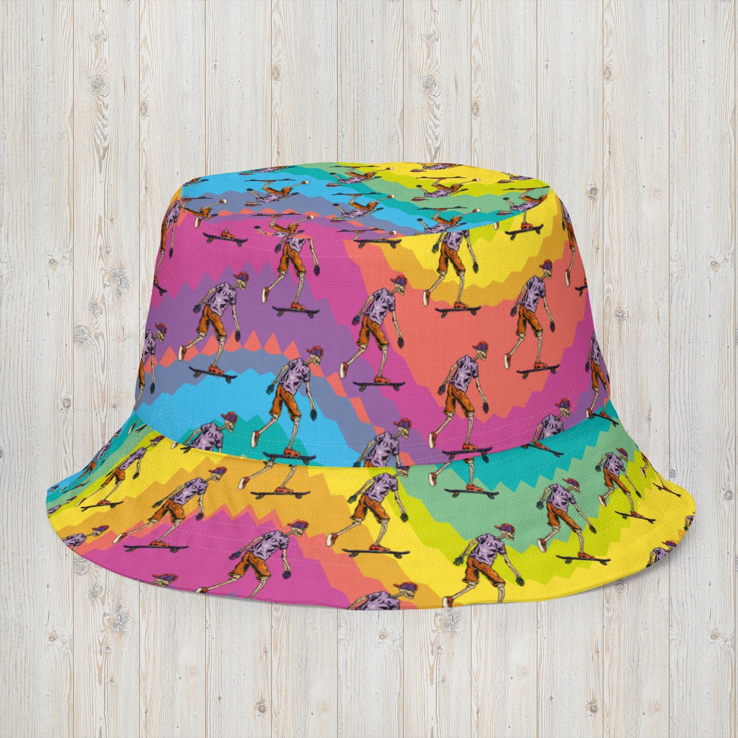 Skeleton Skater Reversible bucket hat