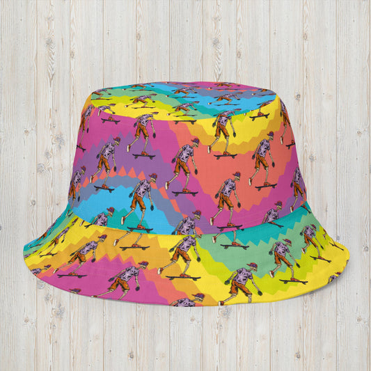 Skeleton Skater Reversible bucket hat