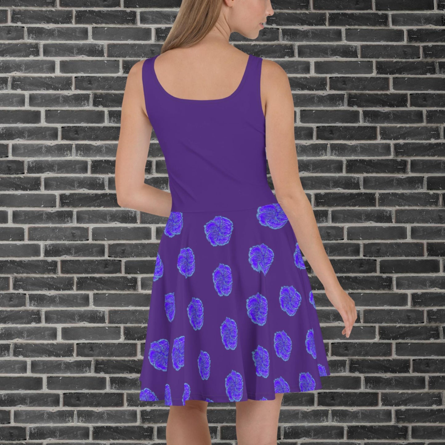 Purple Hibiscus Skater Dress