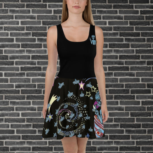 Space Invader Skater Dress