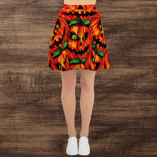 Lots of Jack-o-Lanterns Skater Skirt