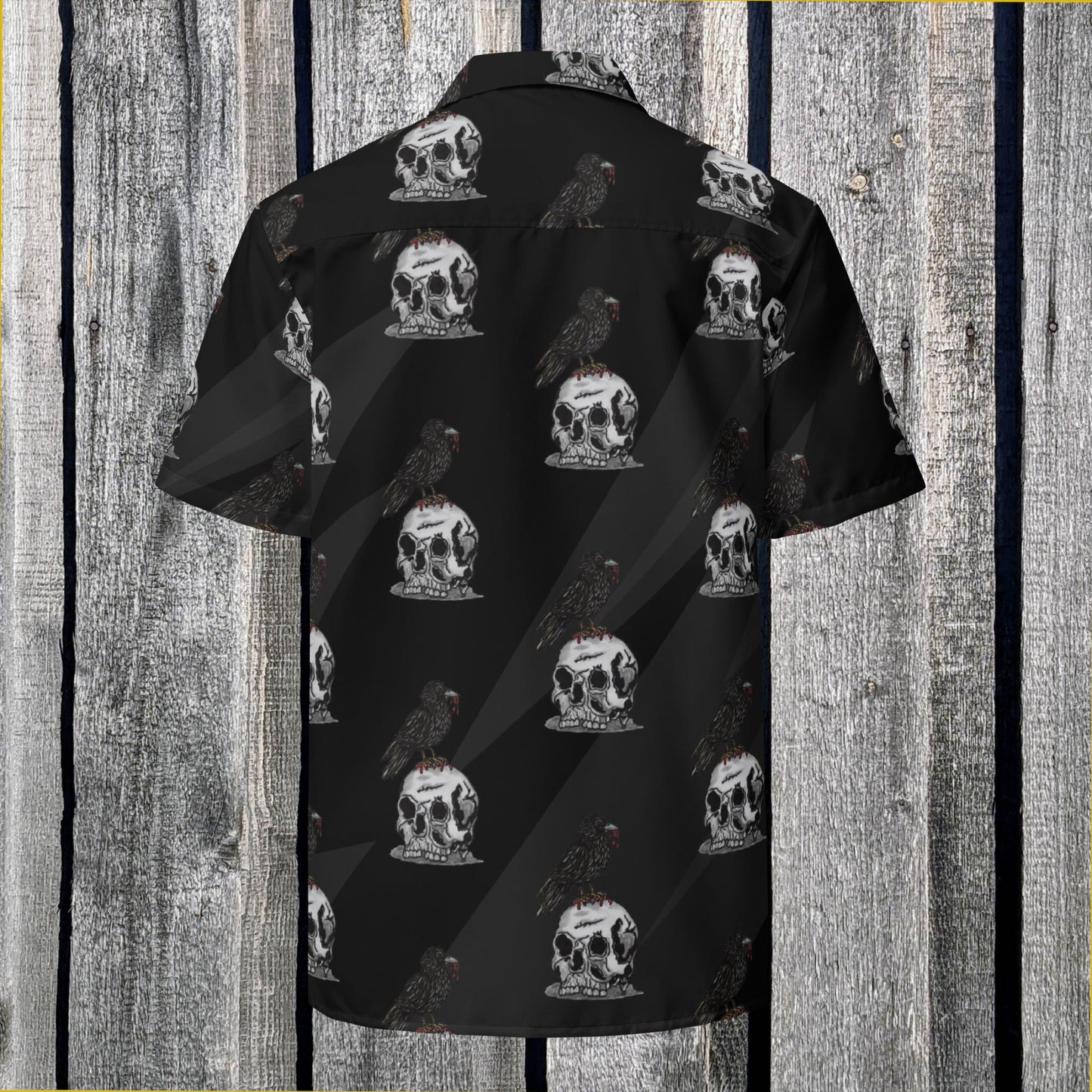 Raven on Black Unisex button shirt