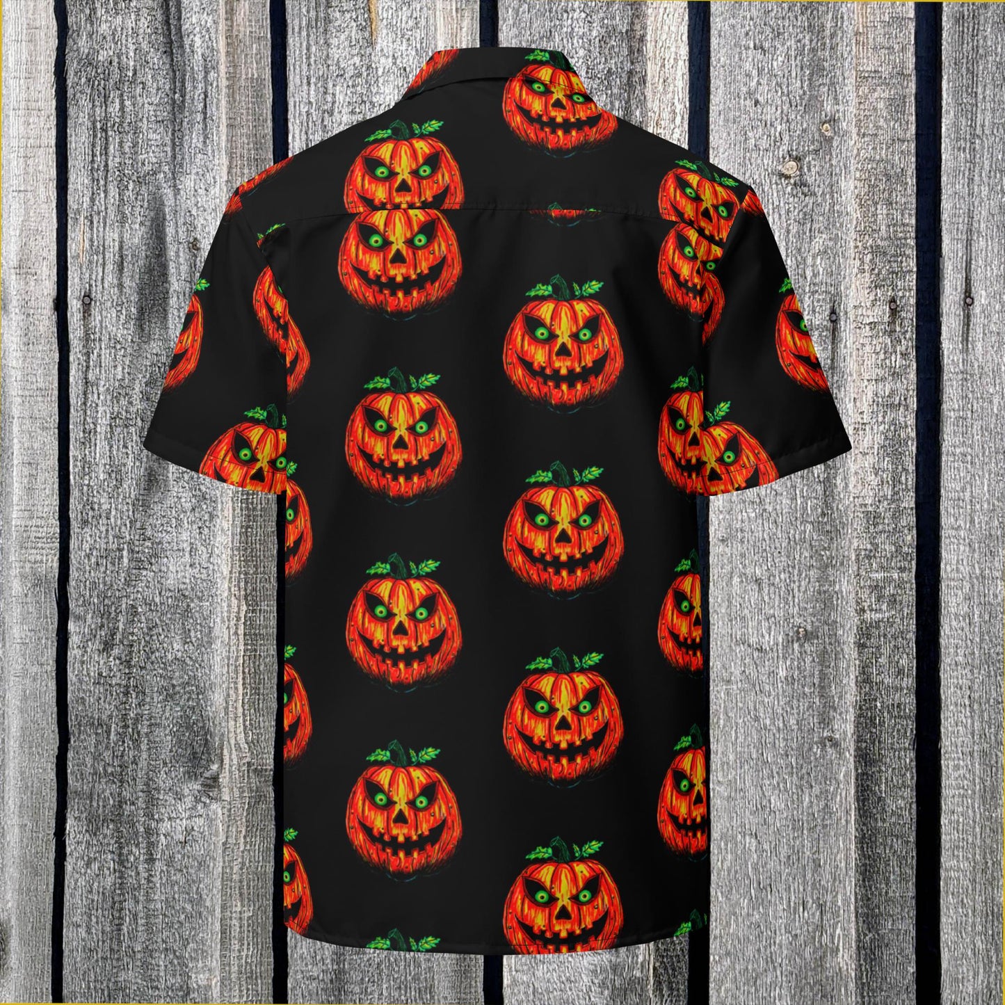 Jack-o-Lantern Unisex button shirt