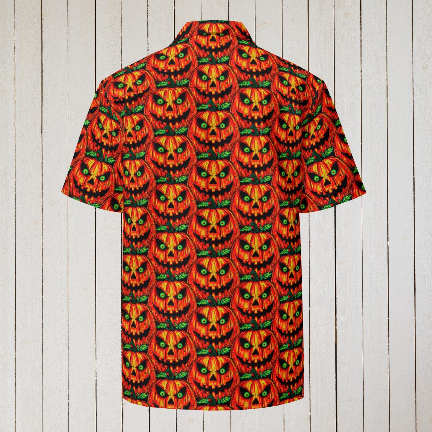 Lots of Jack-o-Lanterns Unisex button shirt