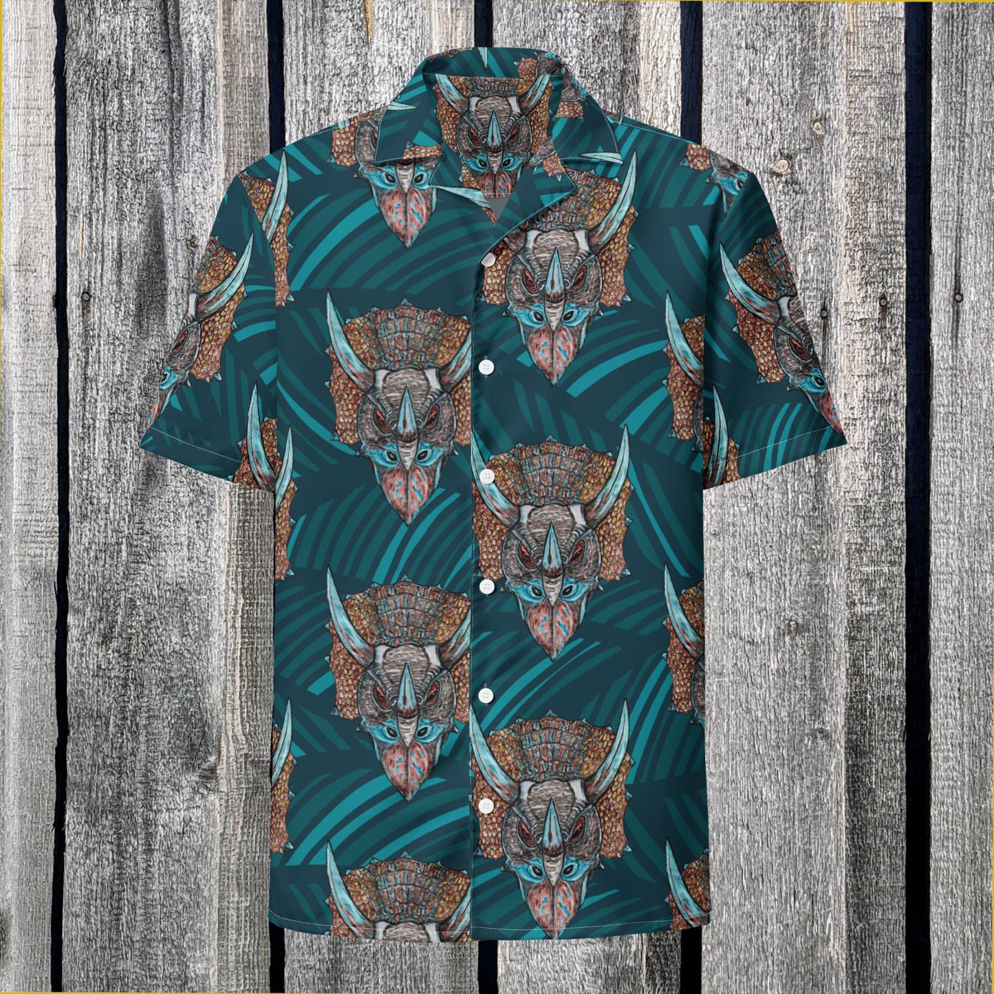 Triceratops Unisex button shirt