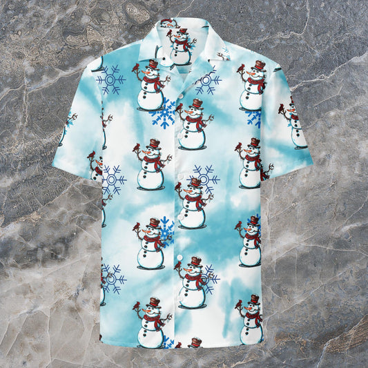 Snowman Unisex button shirt