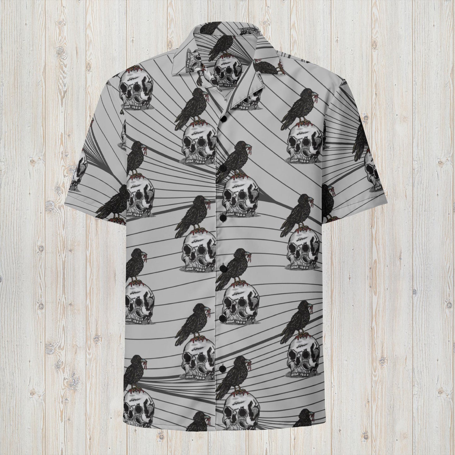 Raven on Gray Unisex button shirt