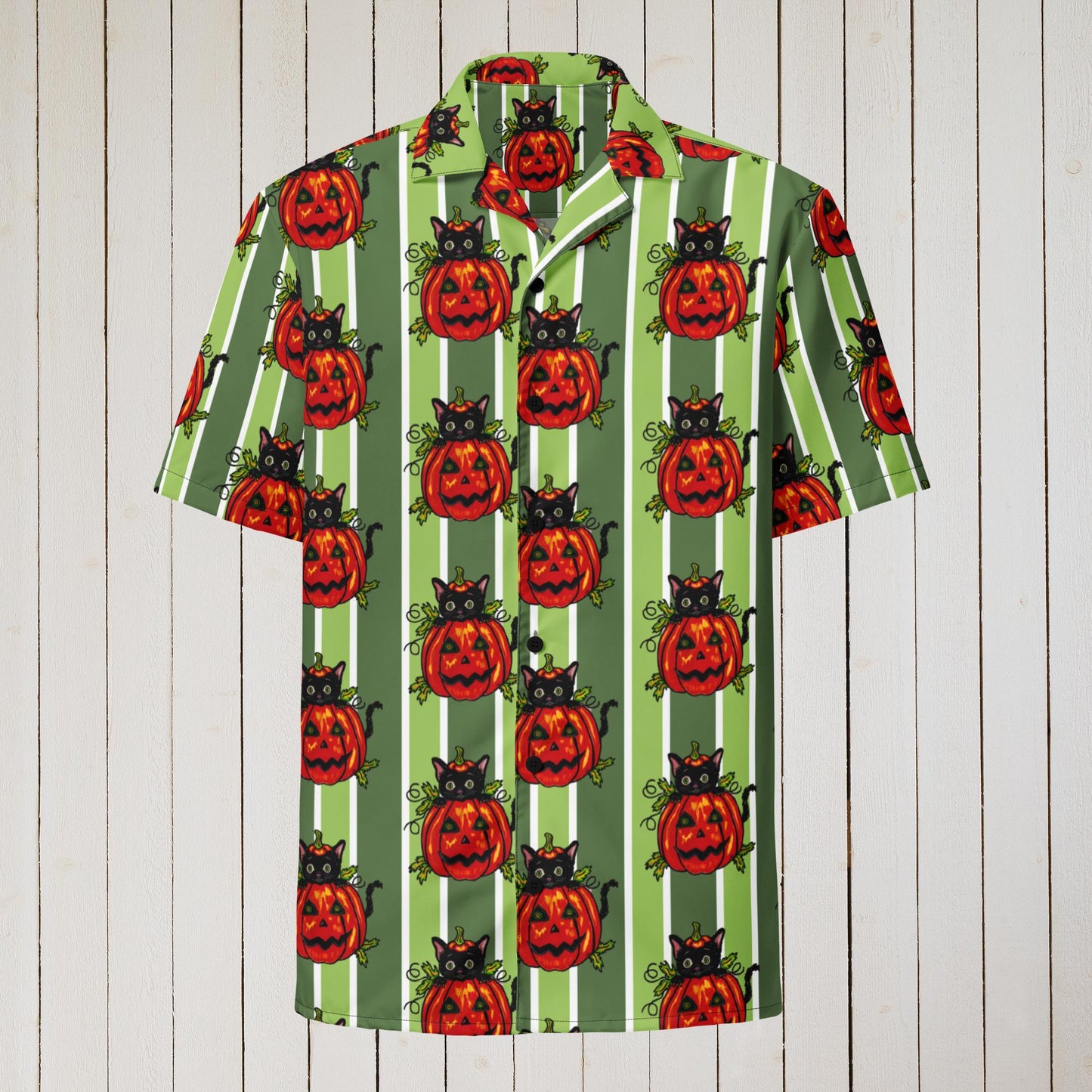 Jack-o-lantern Unisex button shirt