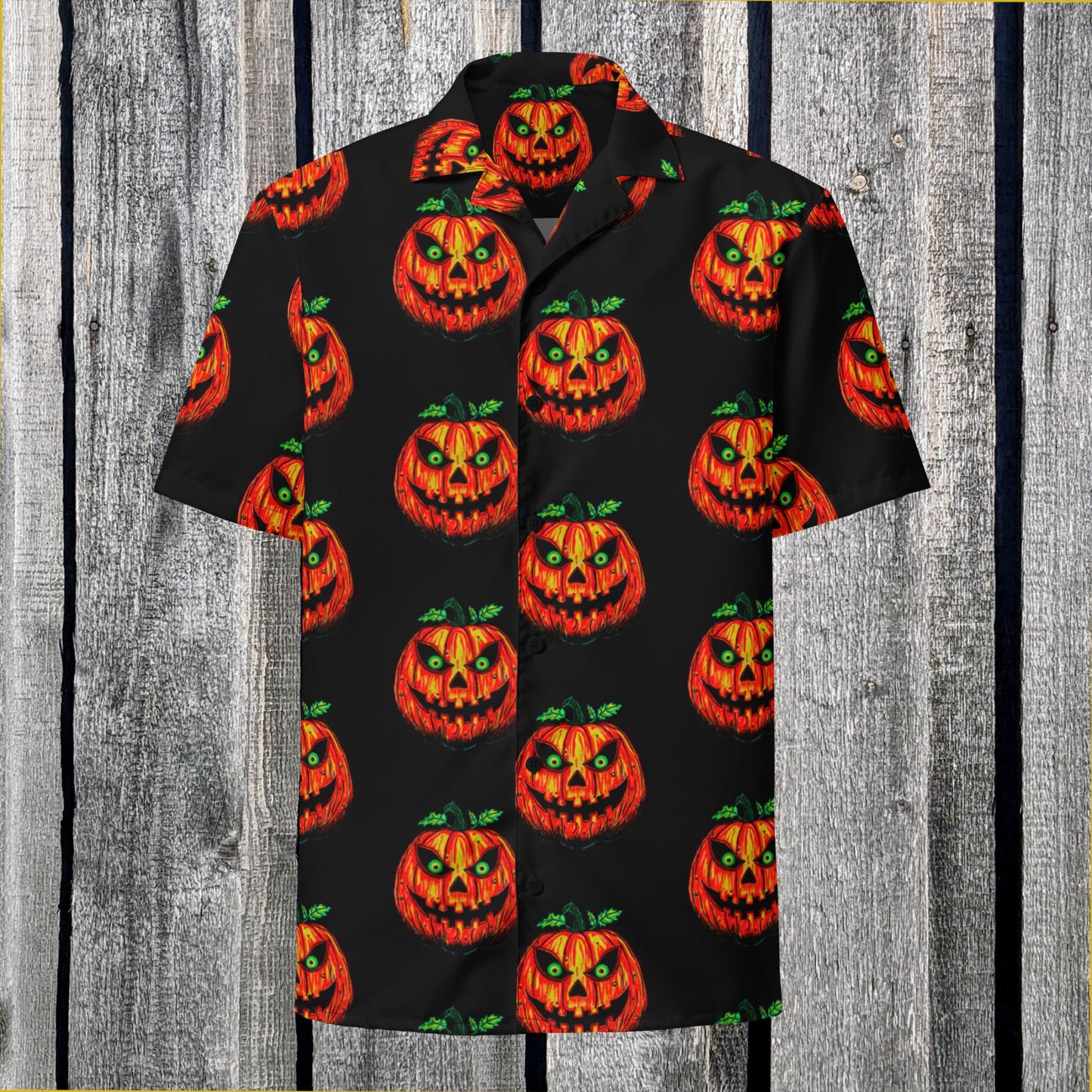 Jack-o-Lantern Unisex button shirt