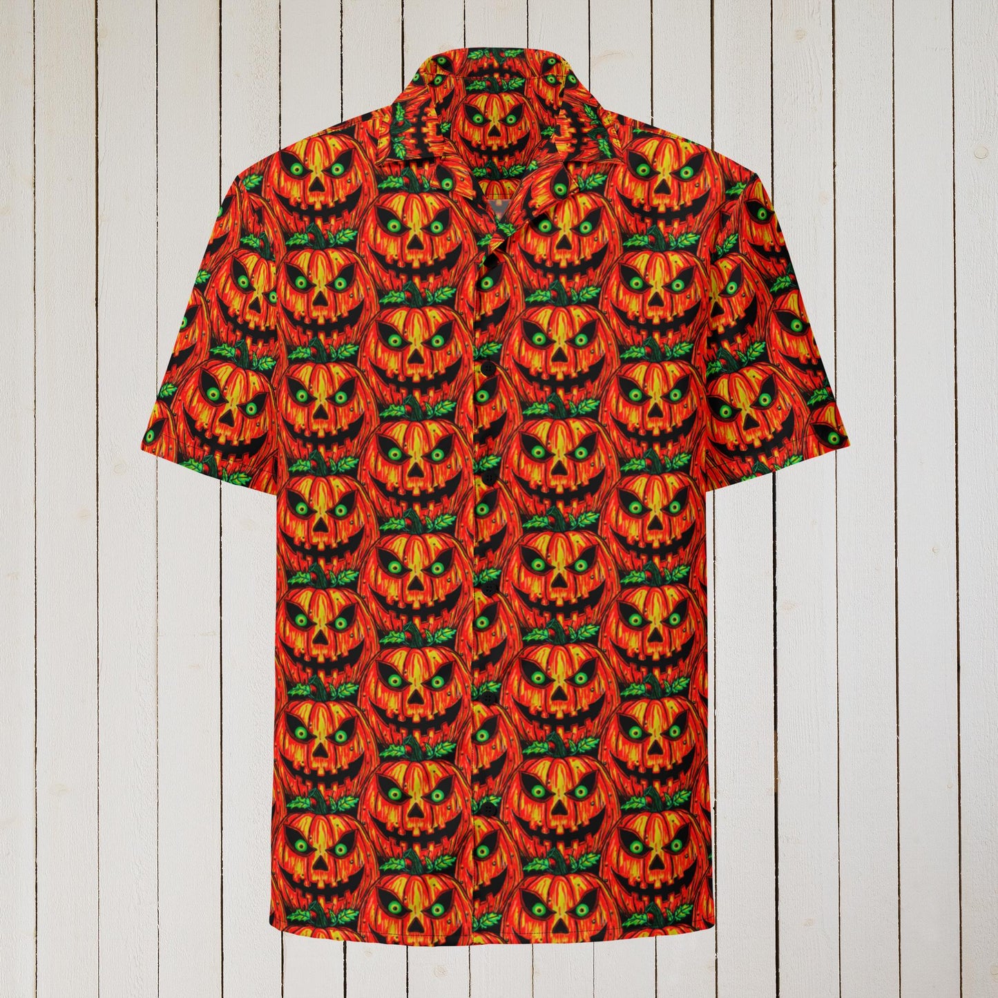 Lots of Jack-o-Lanterns Unisex button shirt