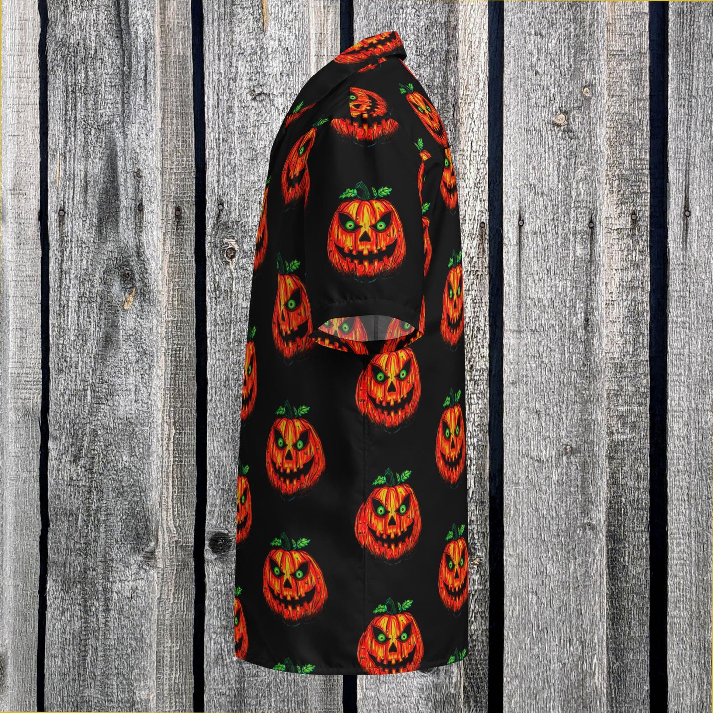 Jack-o-Lantern Unisex button shirt