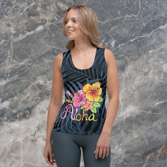 Aloha Flowers Sublimation Cut & Sew Tank Top