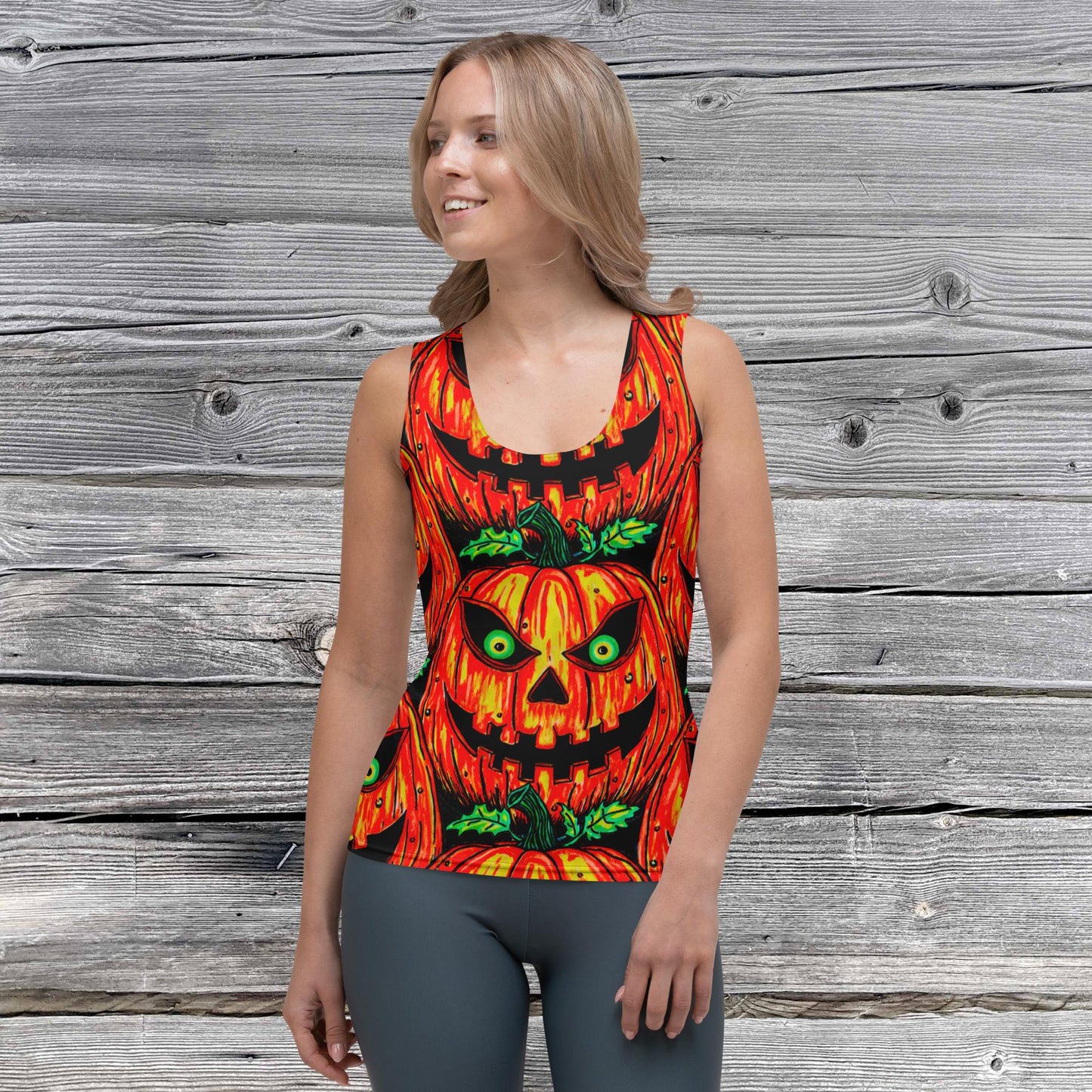 All over Jack-o-Lantern Sublimation Cut & Sew Tank Top