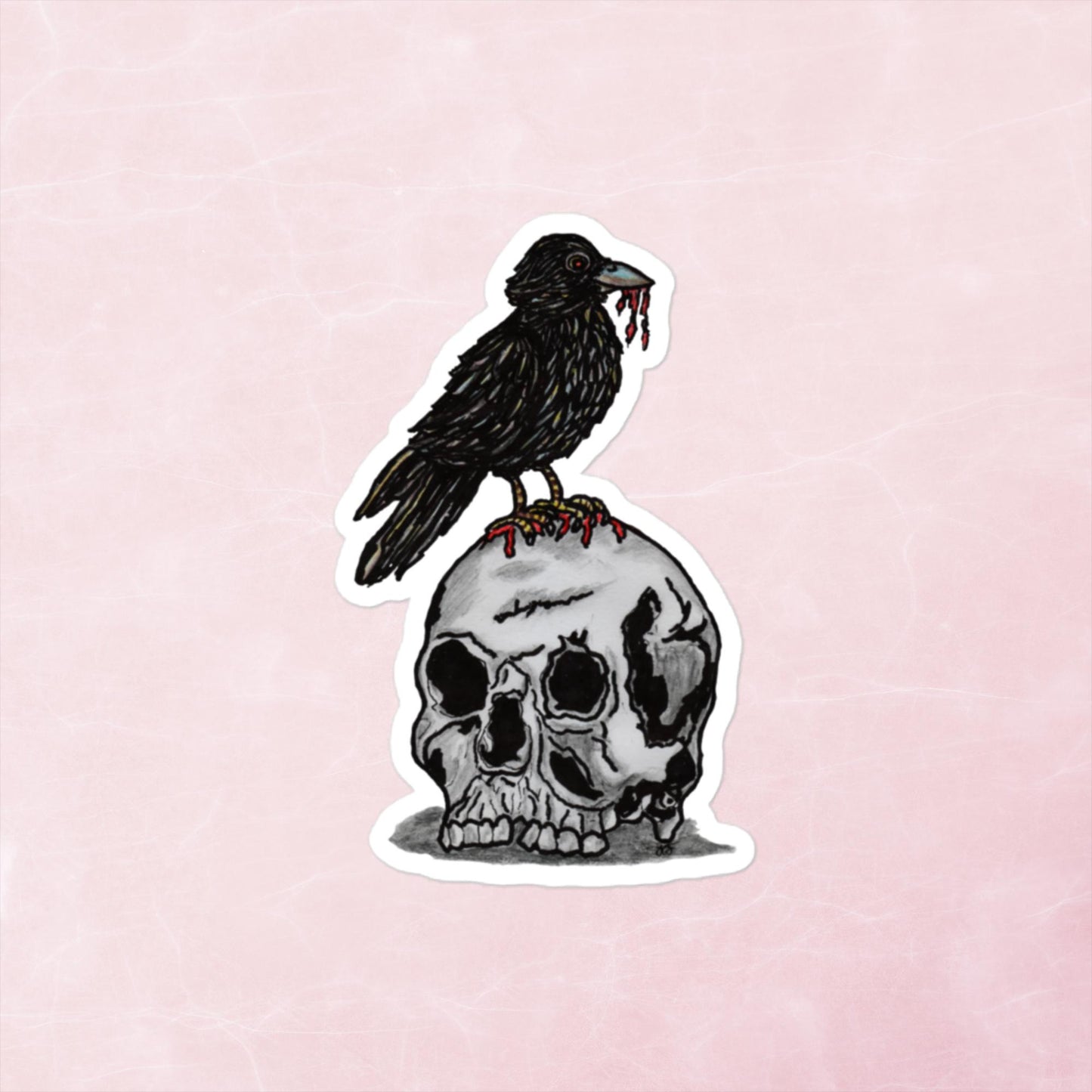 Raven and Skull Bubble-free stickers