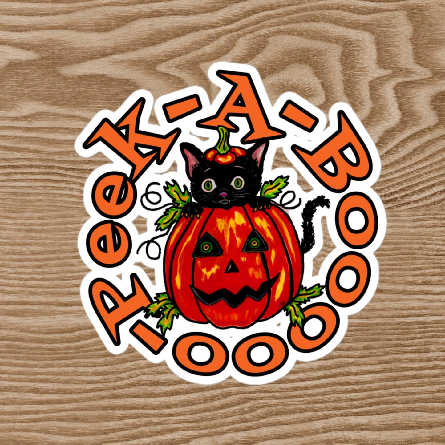 Peak a Boo Kitten Bubble-free stickers