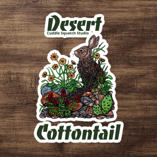 Desert Cottontail Bubble-free stickers