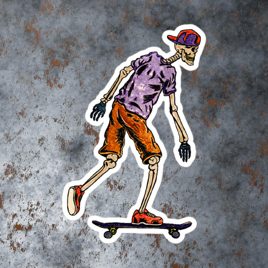 Skeleton Skater Bubble-free stickers