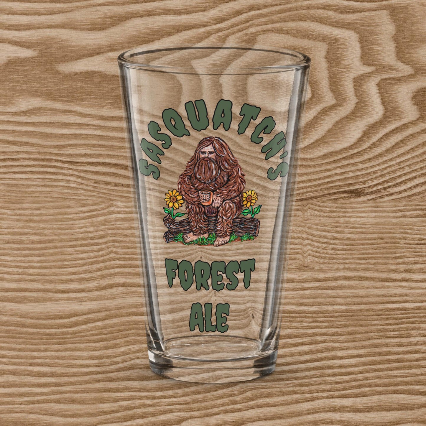 Sasquatch's Forest Ale Shaker pint glass