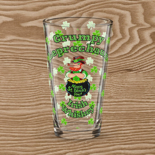 Grumpy Leprechaun Shaker pint glass