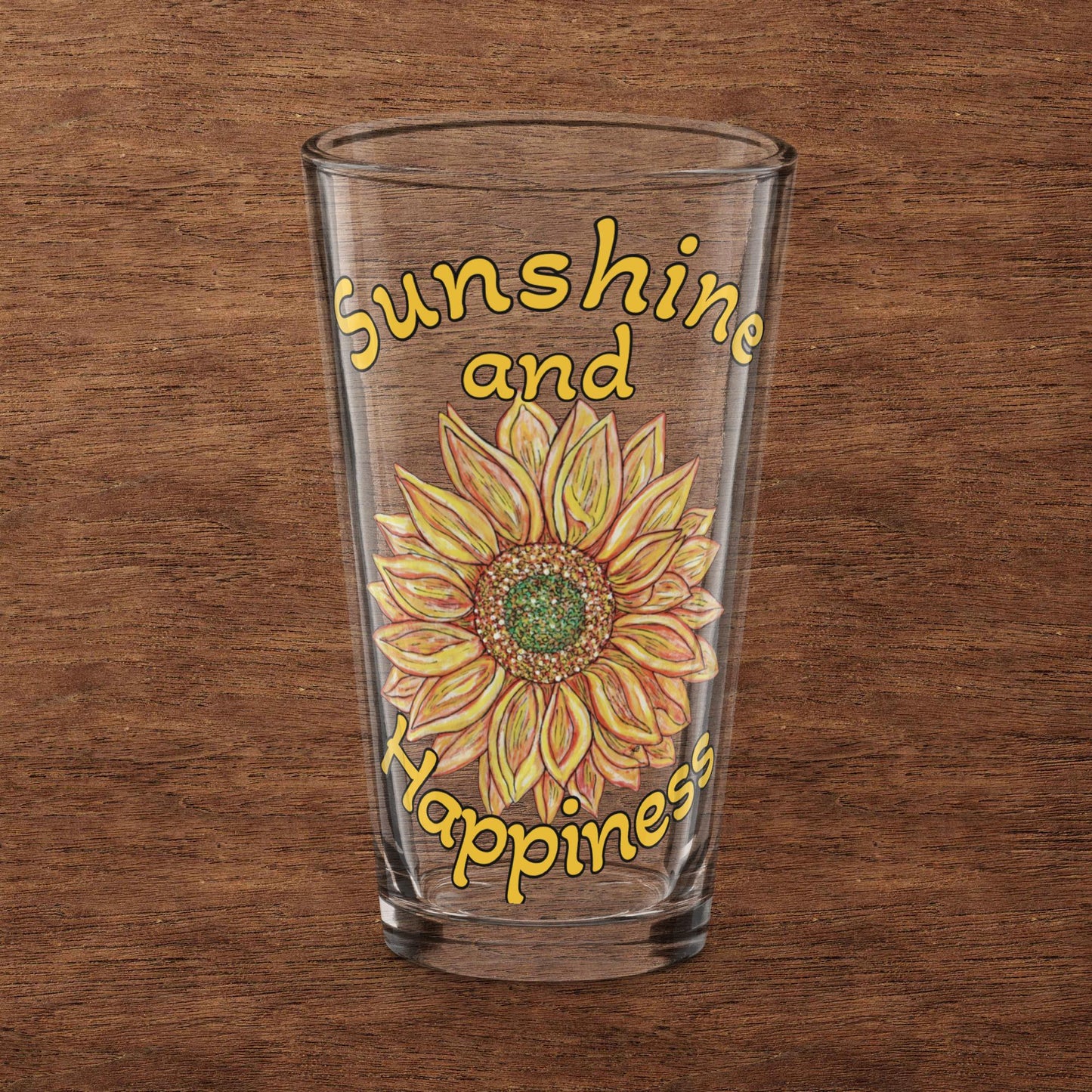 Sunshine and Happiness Shaker pint glass