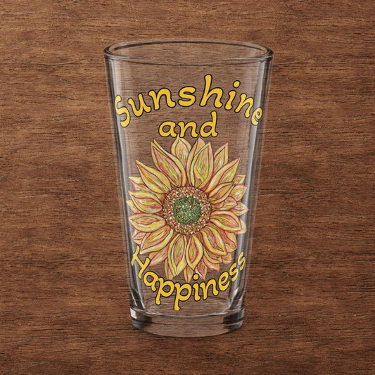 Sunshine and Happiness Shaker pint glass