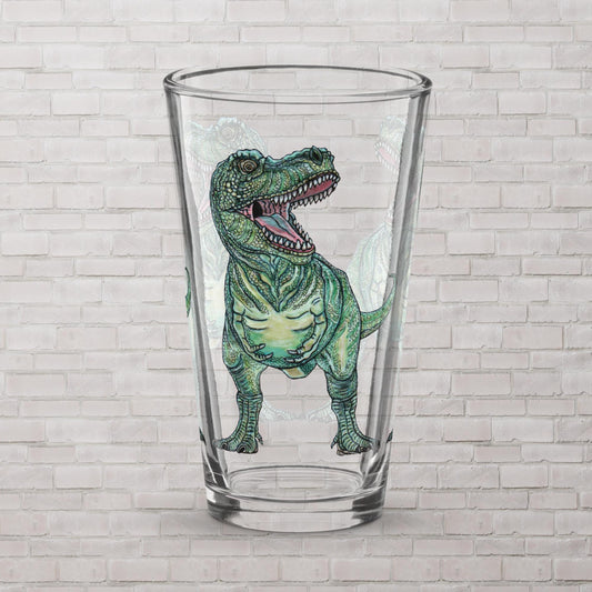 T-Rex Shaker pint glass